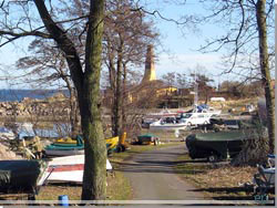 Bornholm. Den lille Kampelkke havn mellem Sandvig og Allinge [Klik for et strre billede]