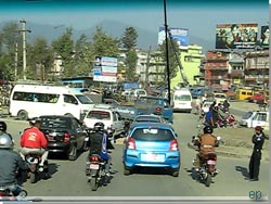Trafikken i Nepal kan godt gre en utryg [Klik for et strre billede]